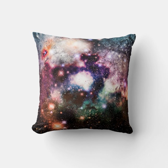 Nebula Galaxy Stars Throw Pillow (Front)