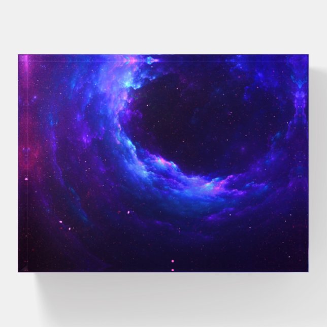 Nebula Gas Cloud Ring Blue and Purple  Paperweight (Front)