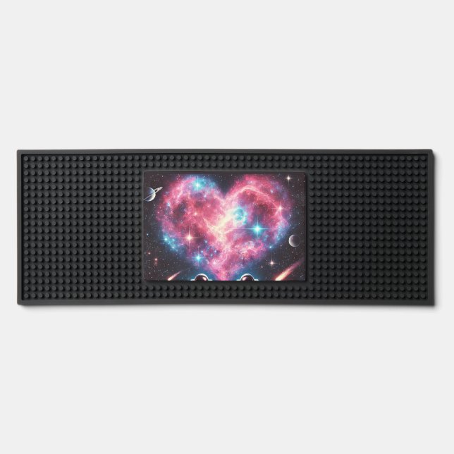 Nebula Heart Bar Mat (Front)