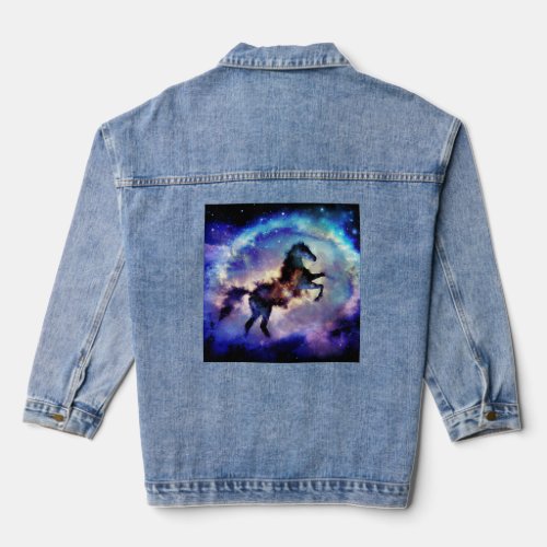 Nebula horse rearing denim jacket