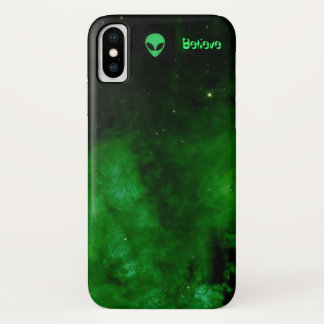 Nebula in Alien Green Believe iPhone X Case