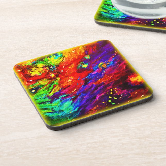 Nebula In Our Universe Painting. Buy Now Beverage Coaster (Left Side)