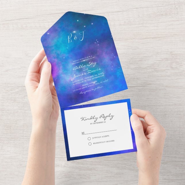 Nebula Interstellar All in One Wedding Invitation (Tearaway)