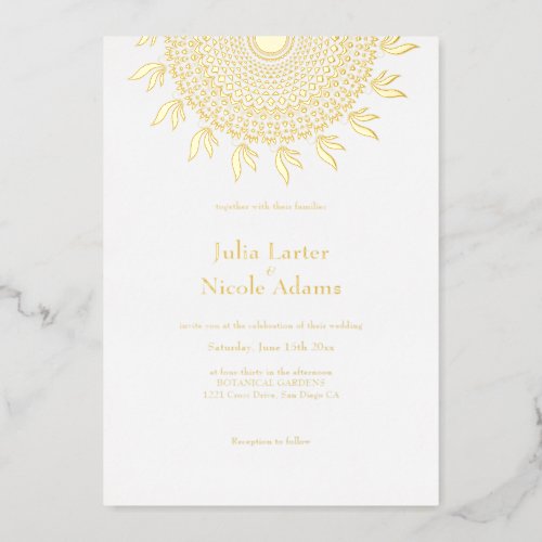 Nebula Mandala Wedding Foil Invitation