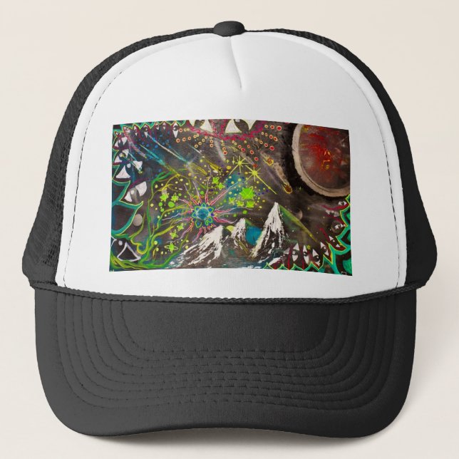 "Nebula" -MikeHooper Custom Trucker Hat-$22.45 Hat (Front)