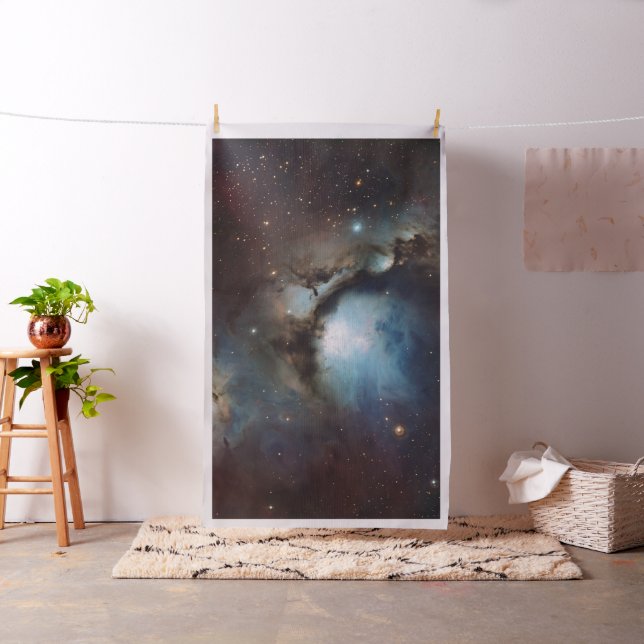 Nebula Orion Astronomy blue brown beige sky stars Fabric (In Situ)