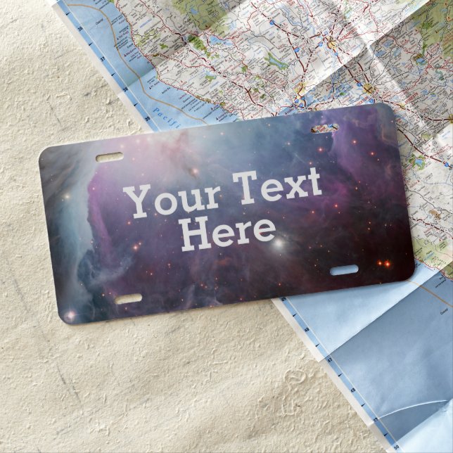 Nebula Orion Astronomy pink violet sky stars License Plate (In Situ)