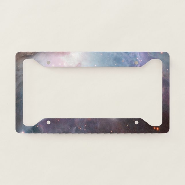 Nebula Orion Astronomy pink violet sky stars License Plate Frame (Front)