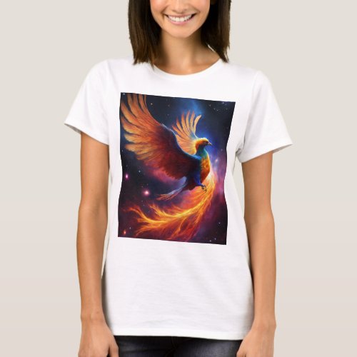 Nebula Phoenix Cosmic Wings of Time and Space T_Shirt