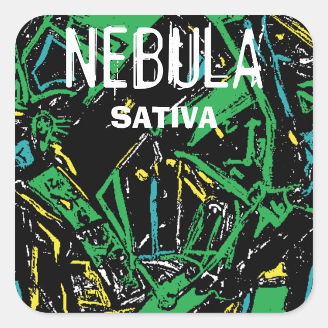 NEBULA SATIVA SQUARE STICKER (Front)