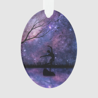Nebula Sky Dancer Silhouette - Purple & Pink Ornament