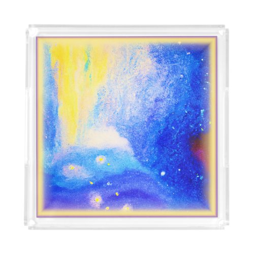 Nebula Stars Blue Yellow and Milky White Buy Now Acrylic Tray