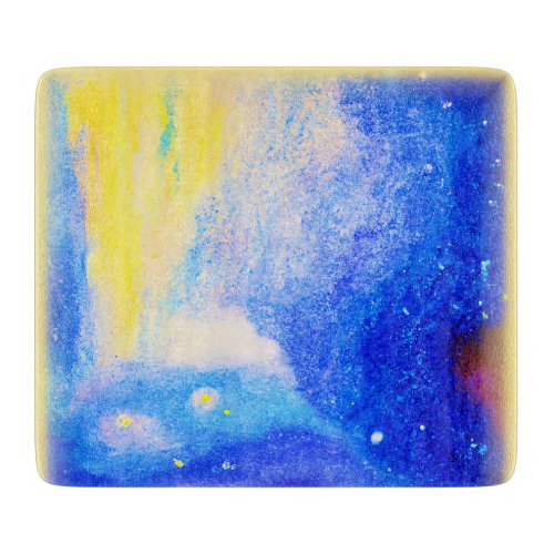 Nebula Stars Blue Yellow and Milky White Buy Now Cutting Board