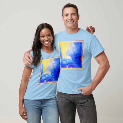 Nebula Stars Blue Yellow and Milky White Buy Now T_Shirt
