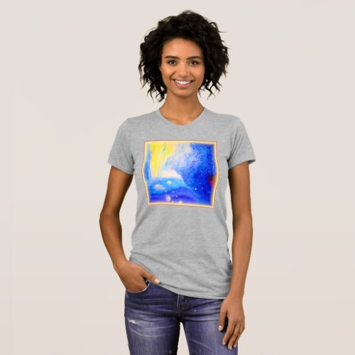 Nebula Stars Blue Yellow and Milky White Buy Now T_Shirt