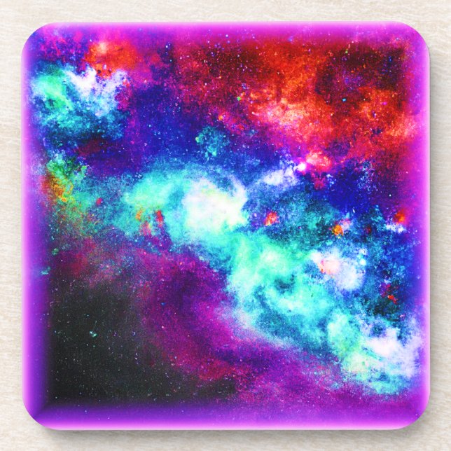Nebula Stars Digital Art Design. Buy Now Beverage Coaster (Front)