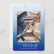 Nebulas Blue Ombre, Christmas Card