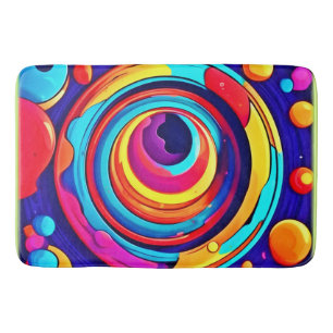 Nebula's Colorful Cosmic Vortex Art Bath Mat
