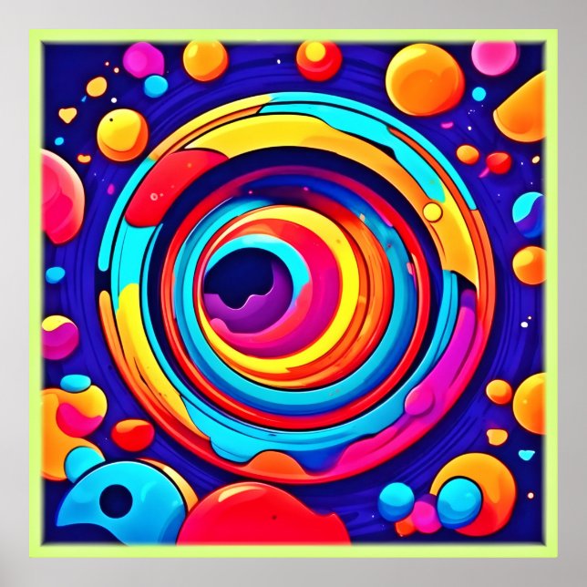 Nebula's Colorful Cosmic Vortex Art Poster (Front)