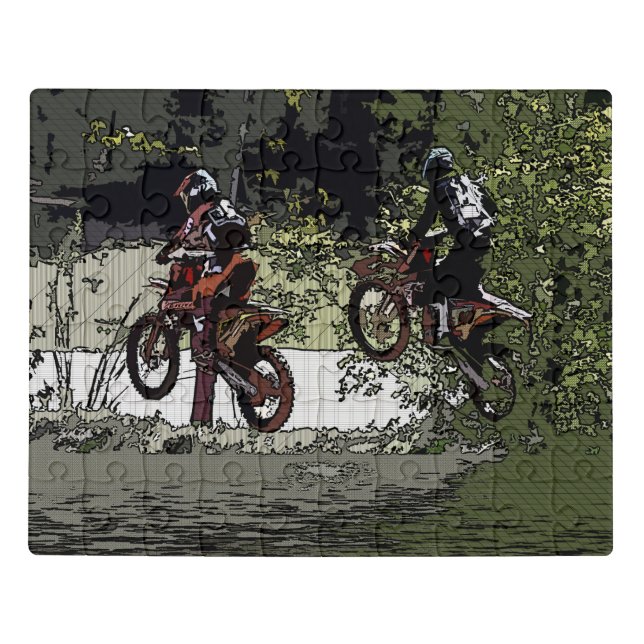 Neck and Neck - Motocross Racers    Jigsaw Puzzle (Puzzle Horizontal)