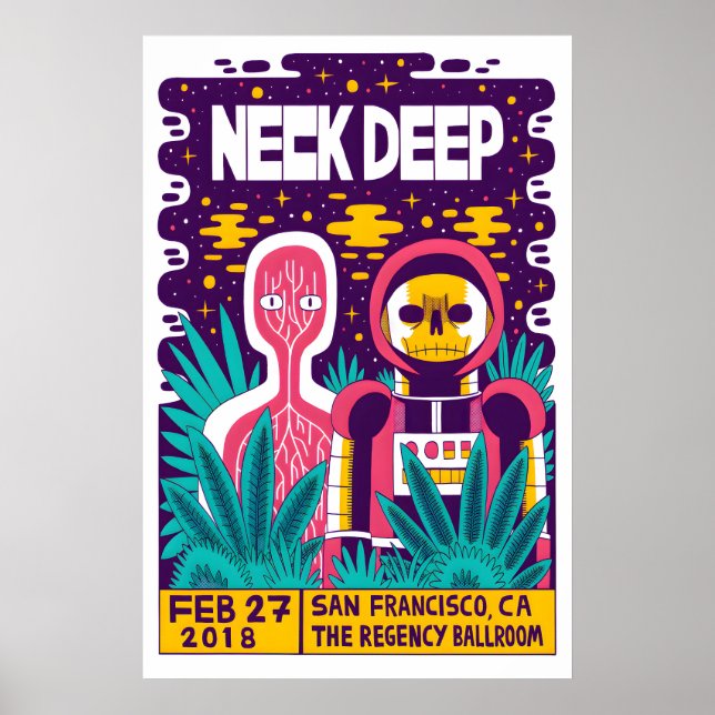 Neck Deep REPRODUCTION Gig Poster Matte  Art (Front)