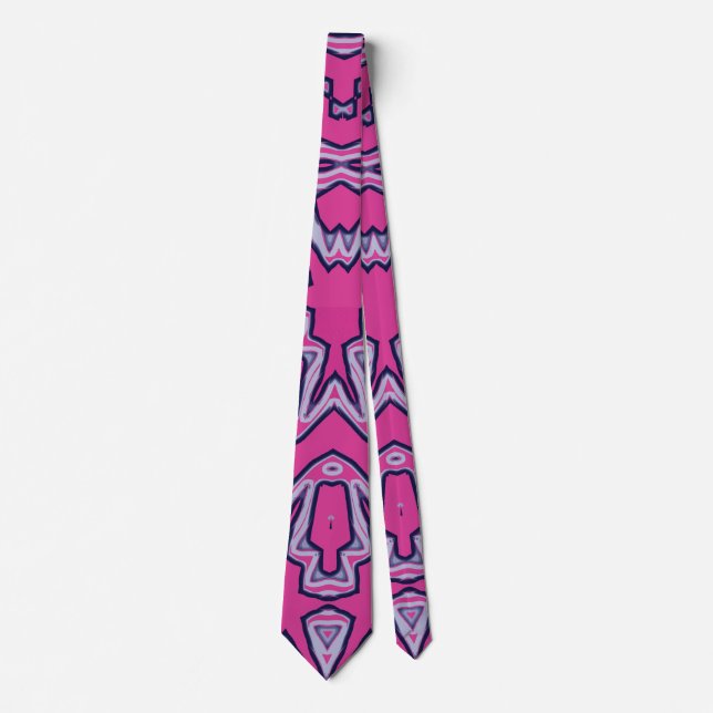 Neck Tie, A multicolor fabric print pattern design Tie (Front)