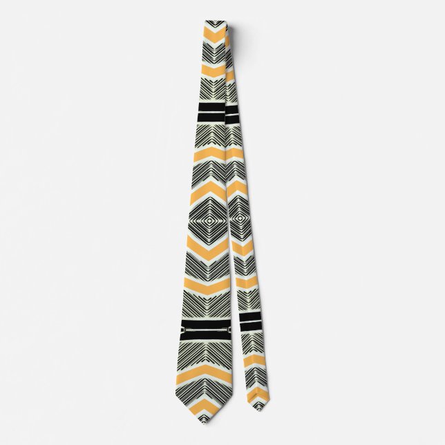 Neck Tie, A multicolor fabric print pattern design Tie (Front)