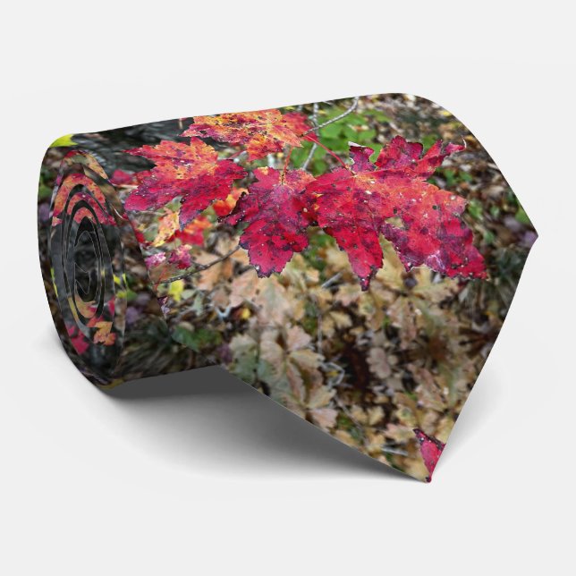 Neck tie / autumn leaf pattern (Rolled)