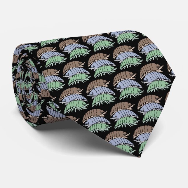 Neck Tie (black) - 3 Pill Bugs (Rolled)