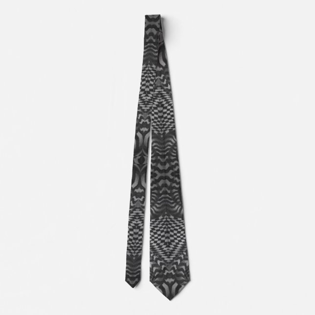 Neck Tie, Black and White Neck Tie (Back)