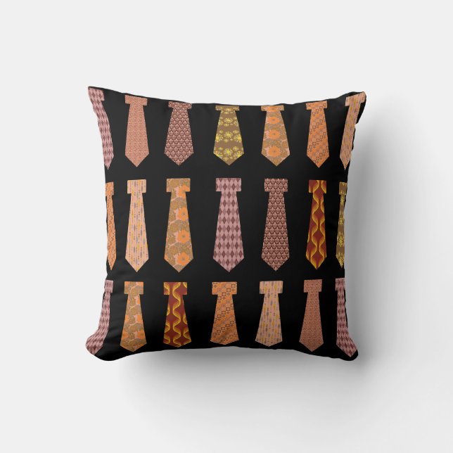 Neck Tie Brown Epic Pattern Design Throw Pillow (Front)