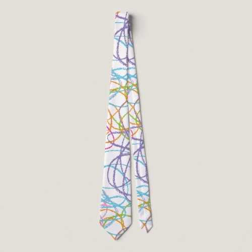 Neck tie - Colorful crayon drawing idea