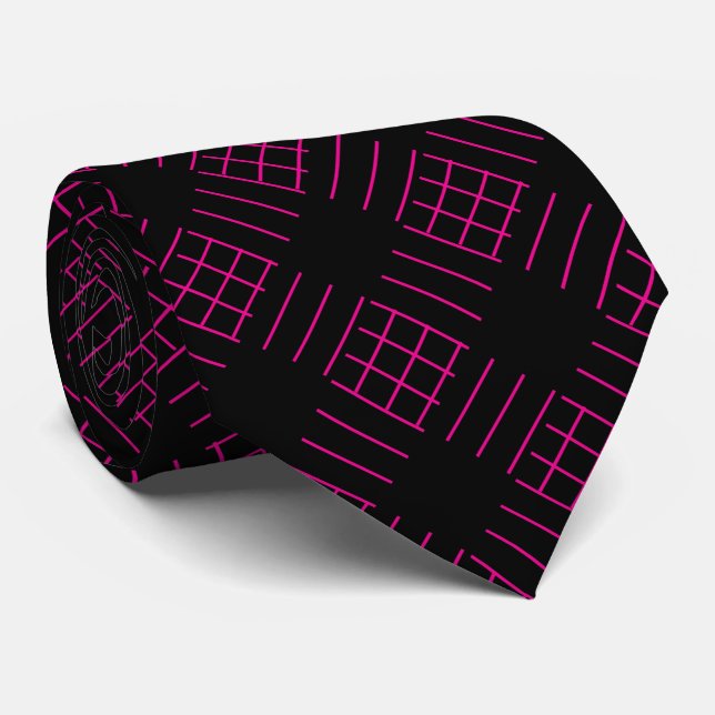 Neck Tie magenta sticks diagonal (Rolled)