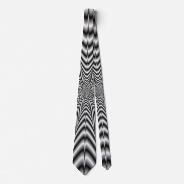 Neck Tie  Super Nova in Black and White (Front)