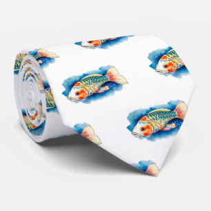 Neck Tie - Watercolor Series: Koi Fish