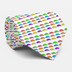 Neck Tie (white) - Rainbow Pill Bugs