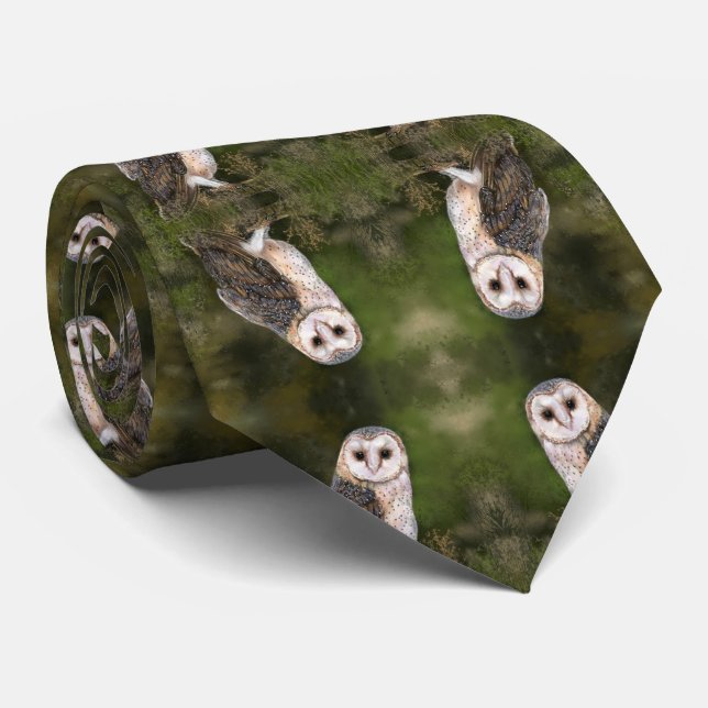 Neck Tie with Owls (Rolled)