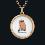 Necklace<br><div class="desc">A chill capybara riding a scooter with sunglasses and a “just be cool” attitude. This fun and minimalist design is perfect for anyone who loves capybaras, cute animals, and laid-back vibes. Great for stickers, t-shirts, hoodies, mugs, phone cases, and gifts for friends who keep it cool no matter what. Perfect...</div>