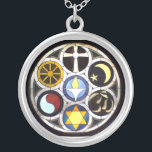 Necklace<br><div class="desc">The Rehnberg Memorial Window was created by Rockford, Illinois artist, Frank Houtkamp in 1974 for the Unitarian Universalist Church in Rockford, on commission from the family of Axel F. Rehnberg (1883-1966), an inventor and co-founder of the Rehnberg-Jacobsen Manufacturing Co. Symbols beginning on Top and proceeding counter clockwise: Celtic Cross –Christianity...</div>