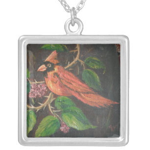 Necklace Ann Hayes Painting Cardinal