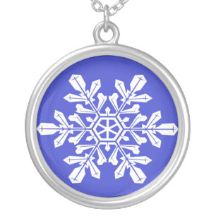 Necklace Blue Snow Flake