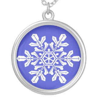 Necklace Blue Snow Flake