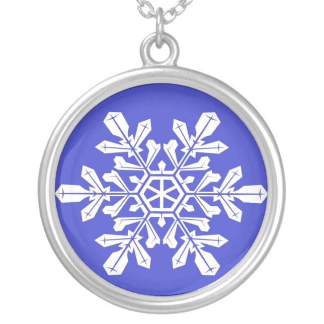 Necklace Blue Snow Flake (Front)
