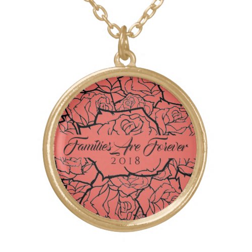Necklace Coral Roses in Gold_Families Are Forever