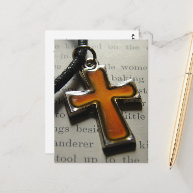 Necklace Cross Still Life  Postcard (Front/Back In Situ)