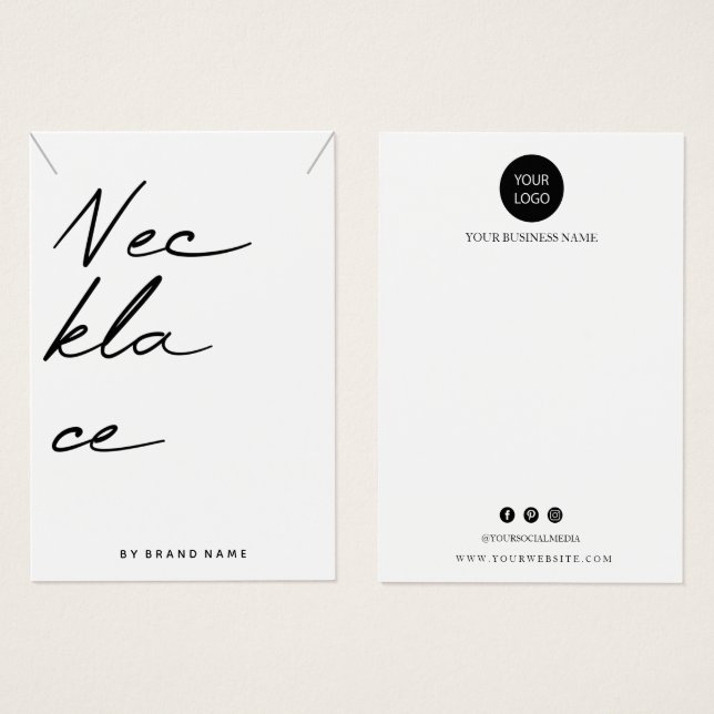 Necklace Display Business Card (Front & Back)