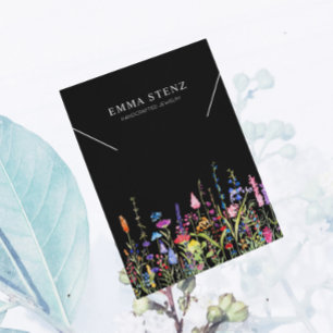 Necklace Display Card • Colorful Wildflowers Logo