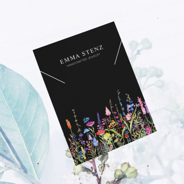 Necklace Display Card • Colorful Wildflowers Logo (Creator Uploaded)