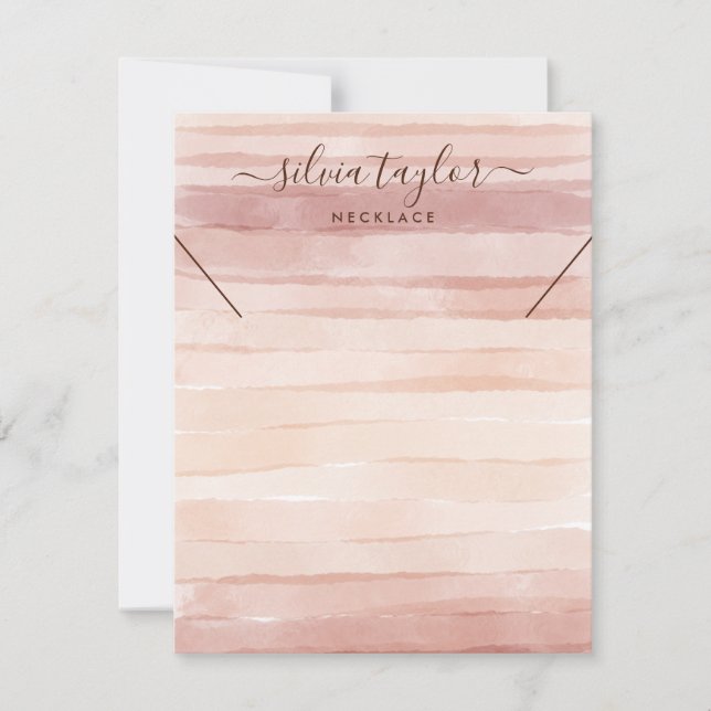 Necklace display card dusty pink earth tones (Front)