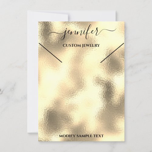 Necklace Display Card Gold Jewelry Logo